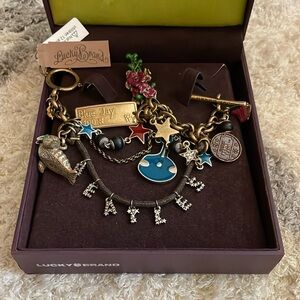 NWT 2009 Lucky Brand BEATLES Chunky Charm Bracelet Penny Lane Blue Jay Way